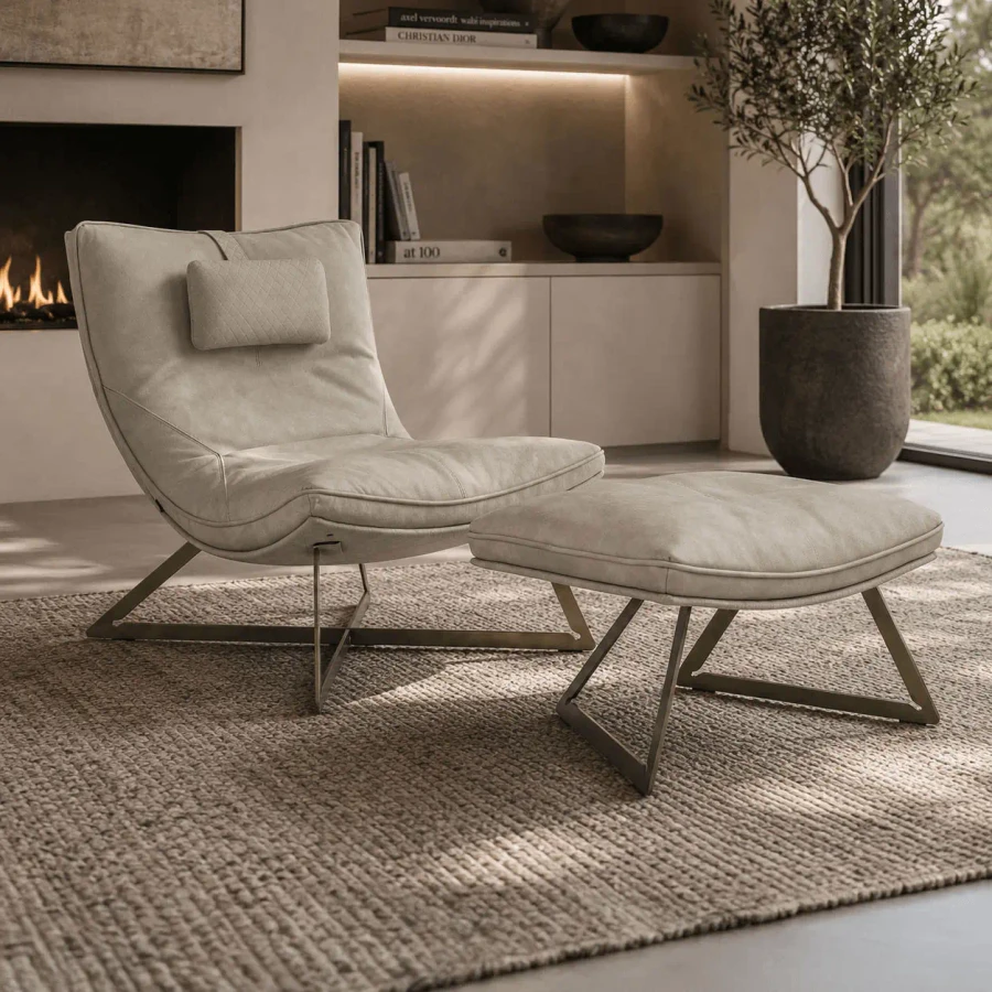 Scarlett Chair & Ottoman w/ Headrest
