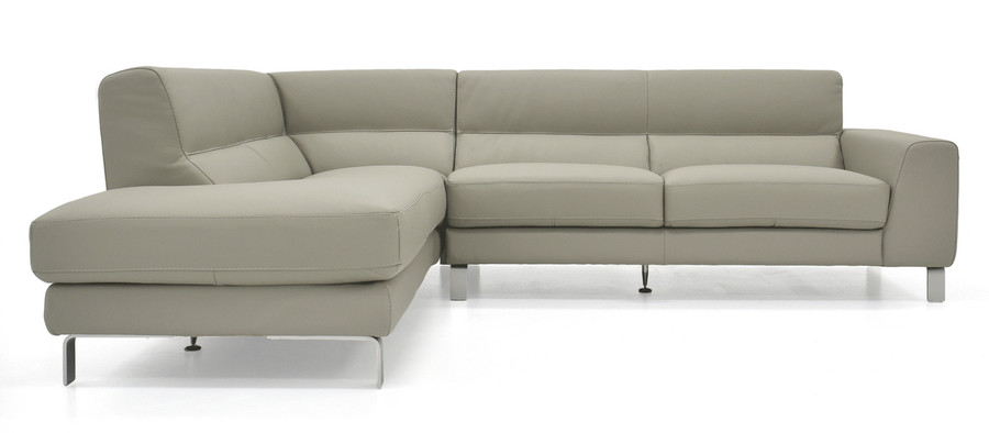 Lucano Sectional - Dove Grey Leather