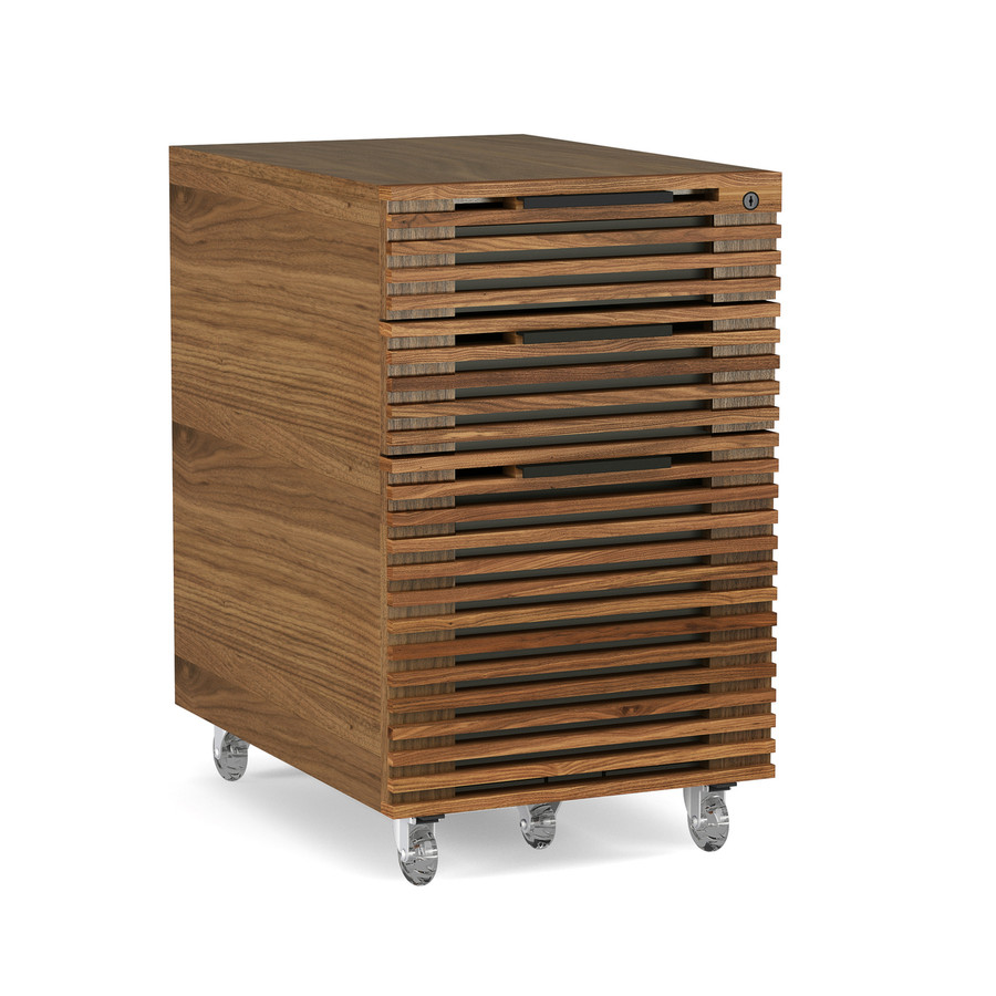 NATURAL WALNUT - Corridor Low File Pedestal Front Angled View