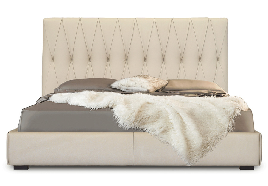 IVORY LEATHER - Marlon Night Bed Front View