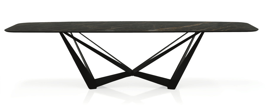 - Shown here of the Glossy portoro ceramic top and Black embossed base.