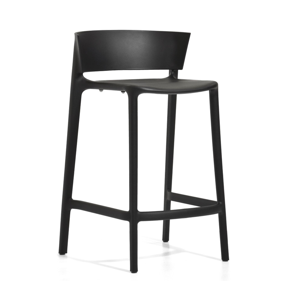 BLACK - Africa Counter Stool Front Angled View