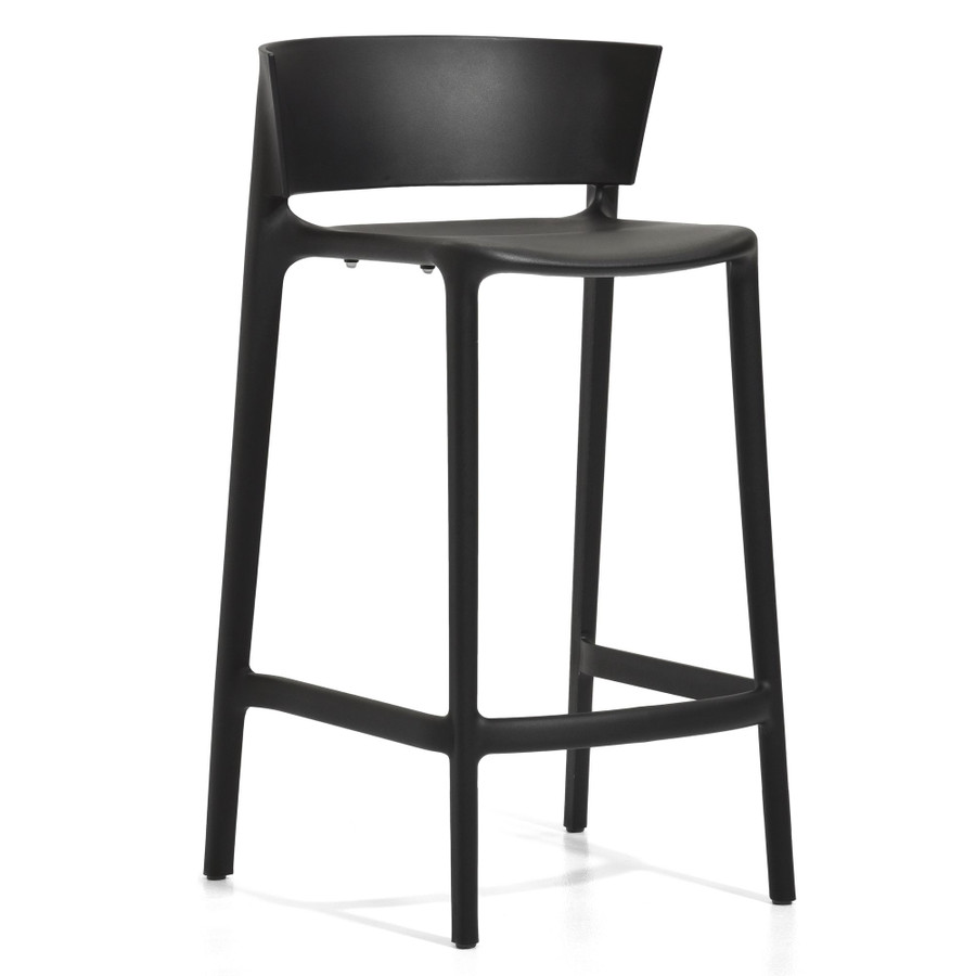 BLACK - Africa Bar Stool Front Angled View
