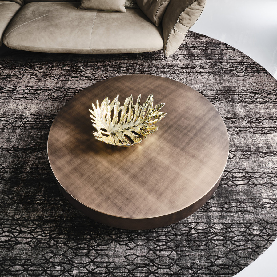 BRUSHED BRONZE - Arena Cocktail Table Shown in a Living Room Setting
