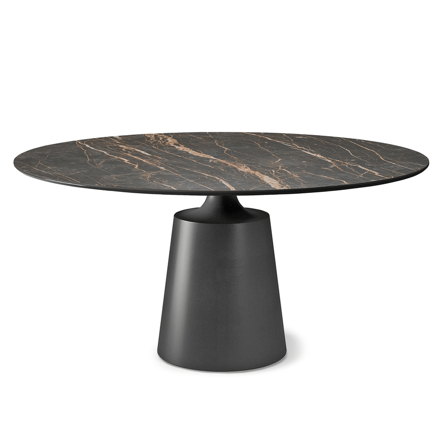 - Shown here with the Matte Portoro Ceramic top and Graphite Embossed Steel Base