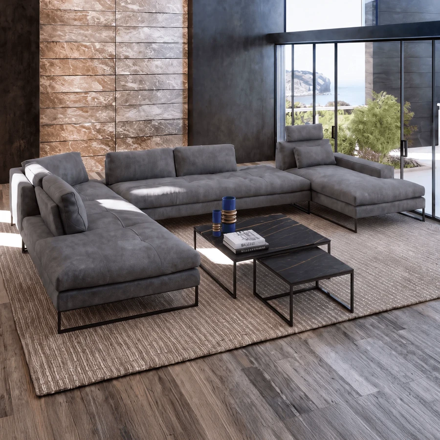 Sunset 4 Pc Sectional - Blue