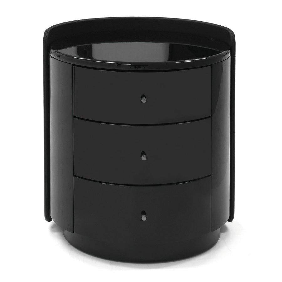 Dolmen 3 Drawer Nightstand Front View