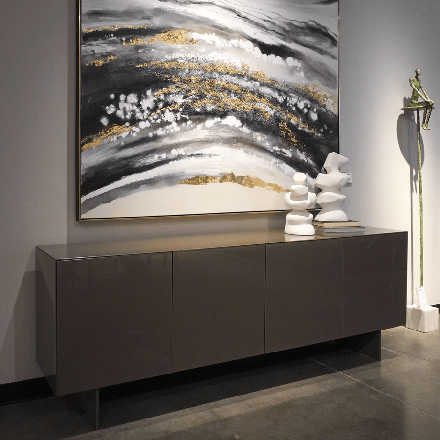 Closeup - Materia Sideboard Shown in a Showroom Setting