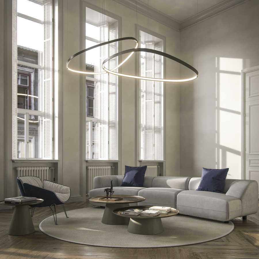 Magellano Magnum Ceiling Lamp in a Living Room Setting