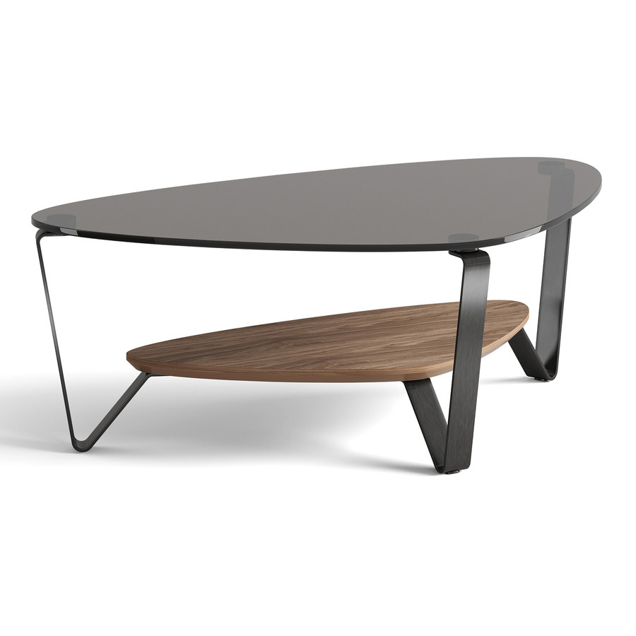 NATURAL WALNUT - Dino Small Cocktail Table Front  Angled View