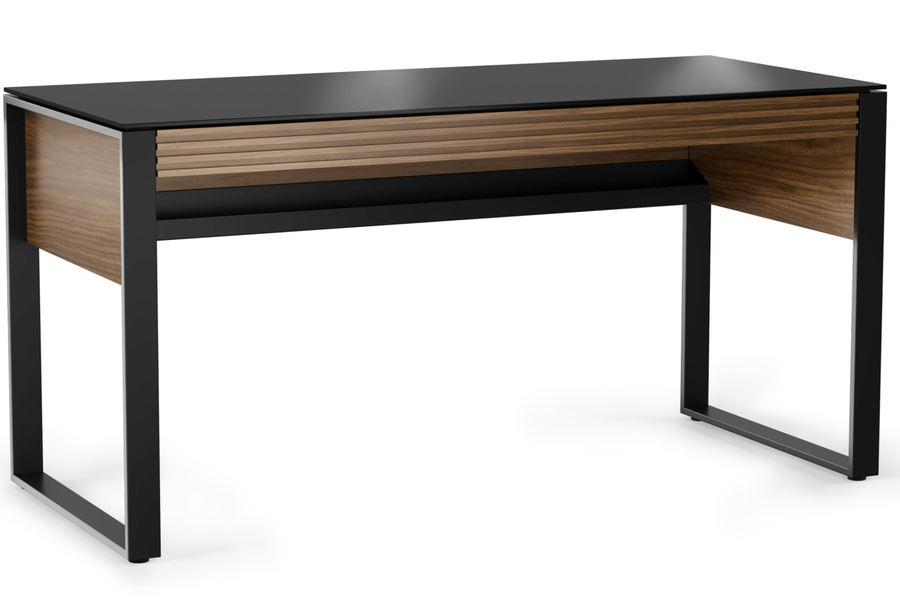 NATURAL WALNUT - Corridor Desk Front Angled View