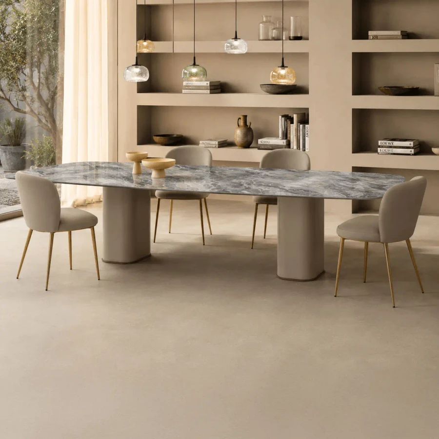 Milos Dining Table Shown in a Dining Room Setting