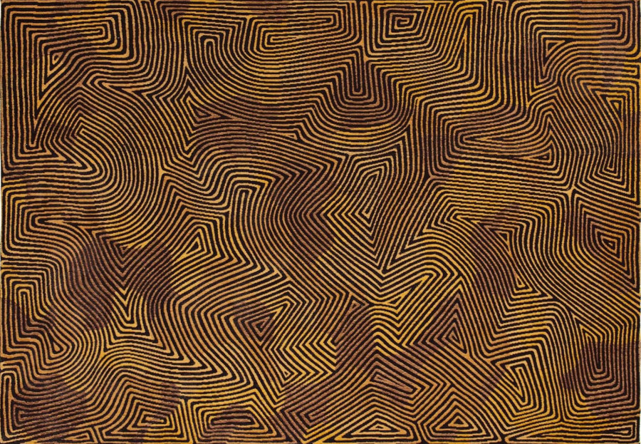 Meditation Coral Area Rug Top View