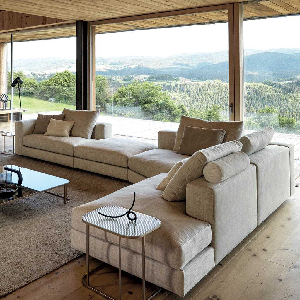 Living room couch, chair and table