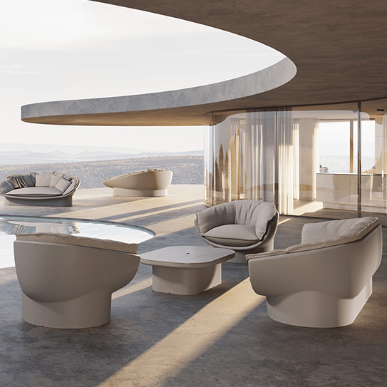 Outdoor couch and table