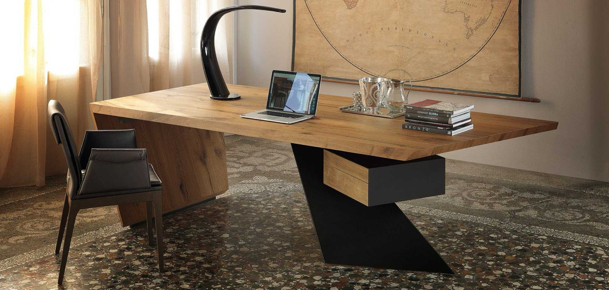 Nasdaq Desk - 85 Inch - With Walnut Finish