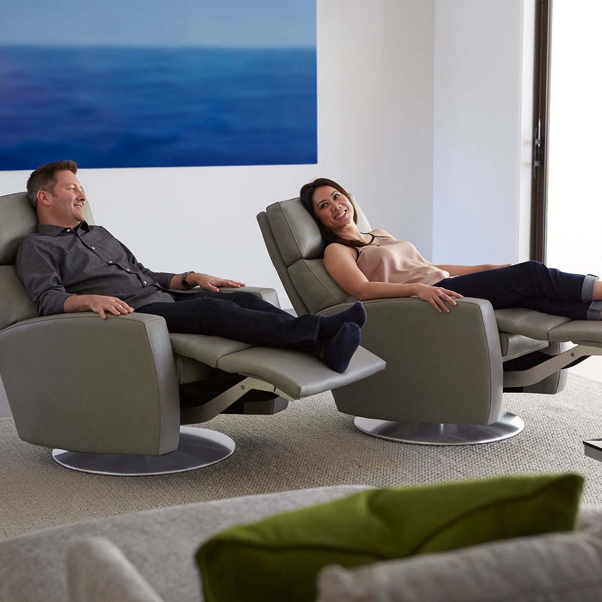 Cloud Sleek Recliner - American Leather