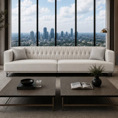 Mcqueen Sofa - Pearl Leather - Cantoni