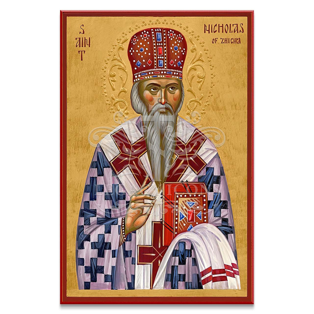 Saint Nicholas of Zhicha Icon by Legacy Icons