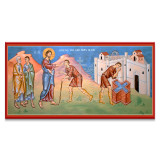 Stunning Byzantine icon of Christ's Healing of the Blind Man depicted in vivid color From Brian Whirledge