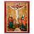 Unique Byzantine Orthodox icon of the Crucifixion of Christ flanked by the Theotokos and St. John the Beloved Disciple Unique Byzantine Orthodox icon of the Crucifixion of Christ flanked by the Theotokos and St. John the Beloved Disciple