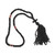 100 Knot wool Black prayer rope with tassle and cross 