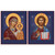 Set of Christ and Theotokos icons with a deep blue background Set of Christ and Theotokos icons with a deep blue background
