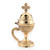 Brass incense burner with floral and cross design Brass incense burner with floral and cross design