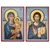A paired set of icons depicting the Theotokos on one and Christ on the other.