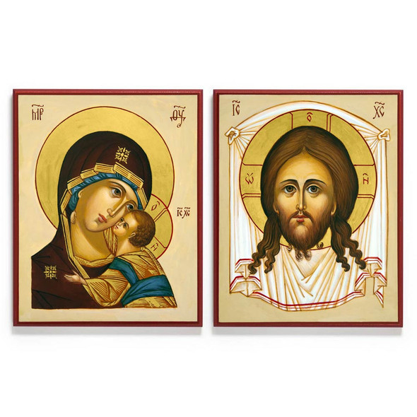 Holy Face and Theotokos Icon Set - Y015