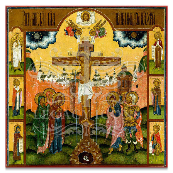 Crucifixion of Christ With Saints Icon - F210