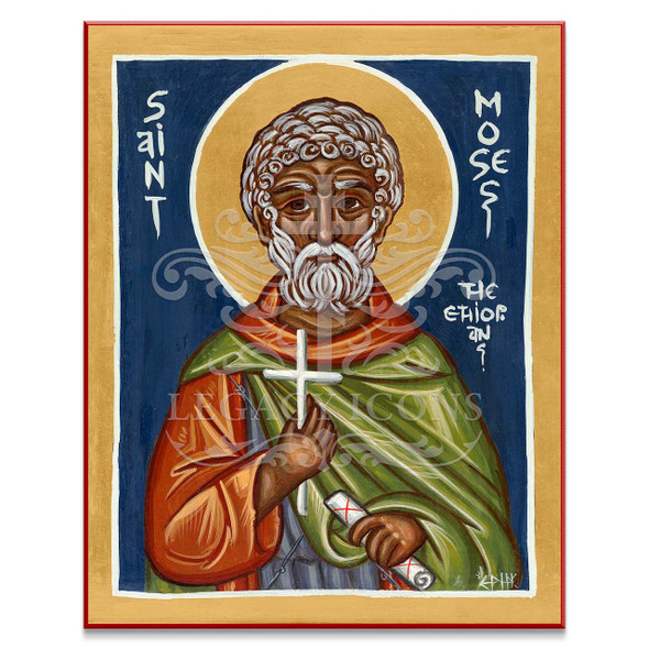 Byzantine icon of Saint Moses the Ethiopian, handcrafted by Legacy Icons.