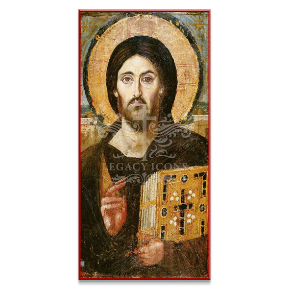 Hand-crafted replica of the famous 6th century icon of Christ Pantocrator from St. Catherine's Monastery at Mount Sinai