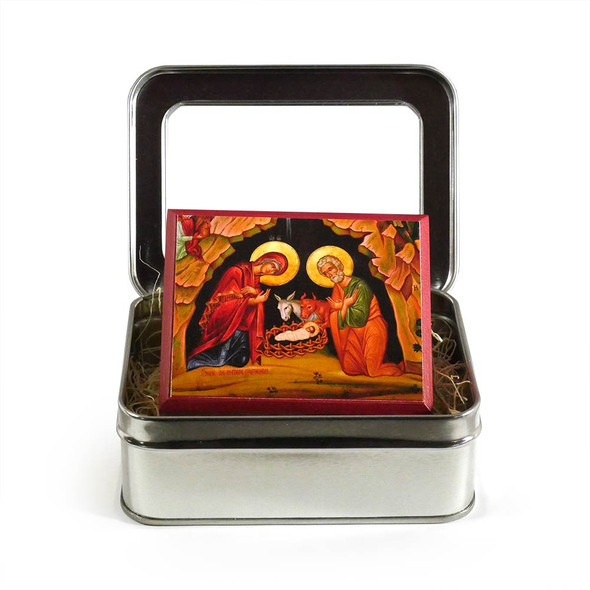 Church of the Nativity Icon Stocking Stuffer Gift Tin