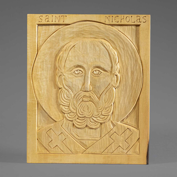 Saint Nicholas Hand-Carved Icon