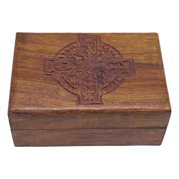 Wooden Chest with Carved Cross (CC)