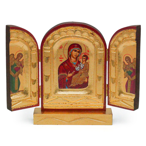 Hand Carved Icon Triptych