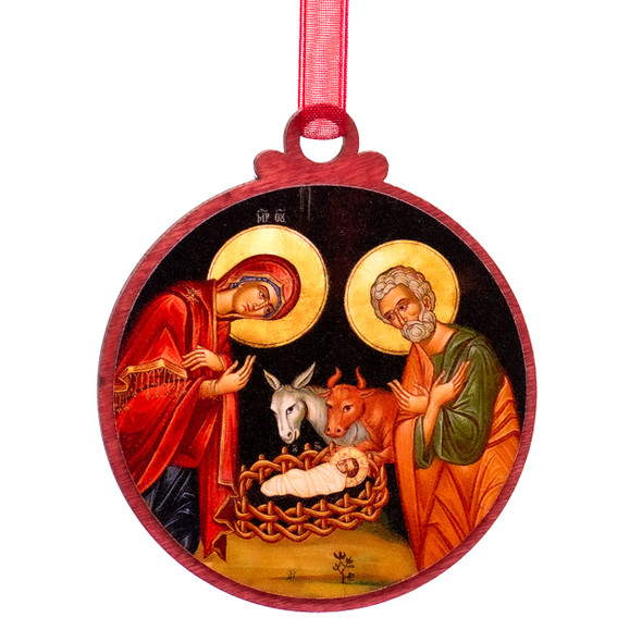 The front side of the lovely Nativity of Christ (Church of the Nativity) Tree Ornament