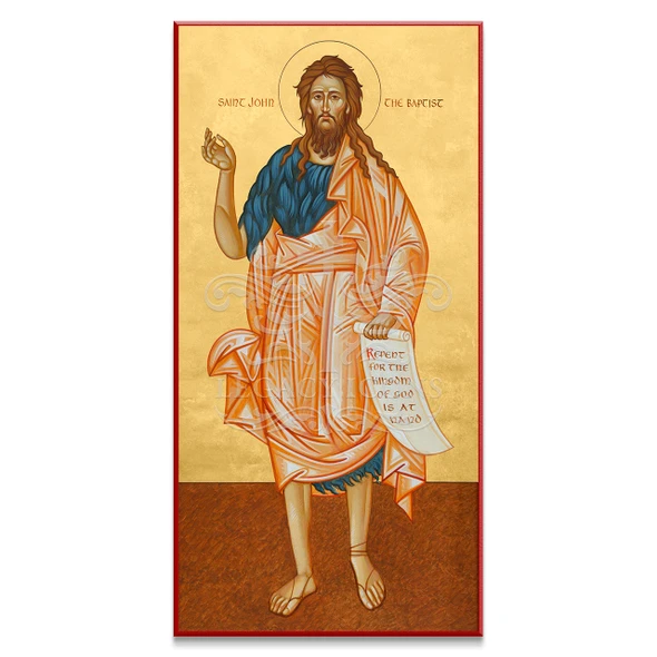 Orthodox icon of Saint John the Baptist painted by the hand of Fr. Theodore Koufos.