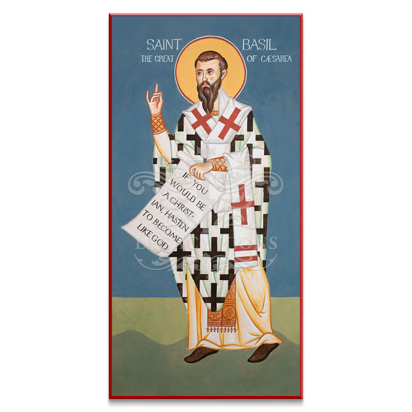 Eastern Orthodox icon of Saint Basil the Great painted by iconographer Brian Whirledge.