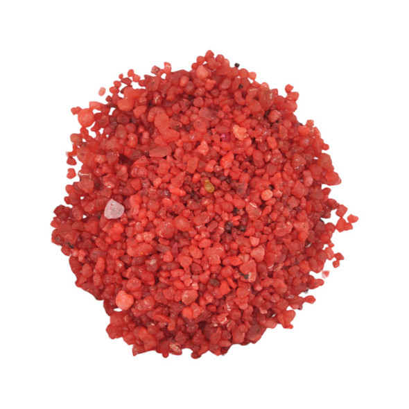 A close view of red Jerusalem Incense granules. 