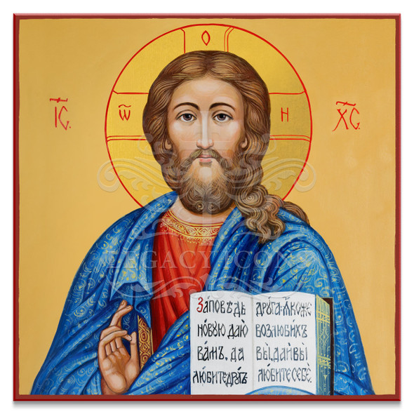 Christ Pantocrator, rendered in this Orthodox icon in the rich robes of a king. 