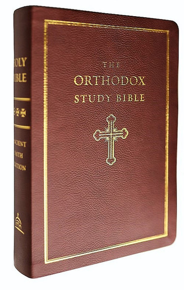 Orthodox Study bible with leather softcover.
