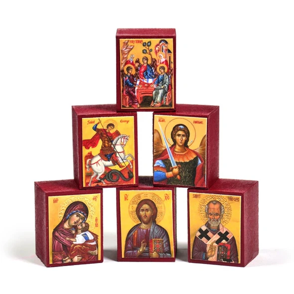 6 micro icons of several saints