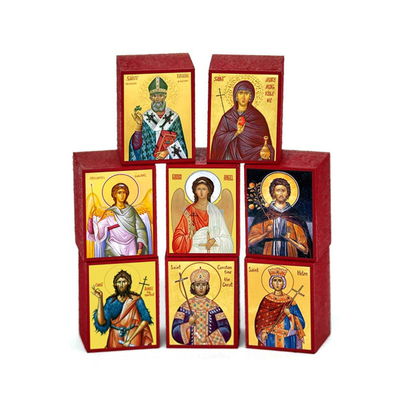 8 micro icons depicting various saints and martyrs