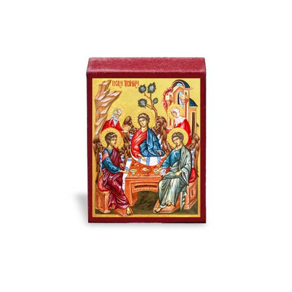 Micro icon of the Holy Trinity under the oaks of Mamre with Abraham their host