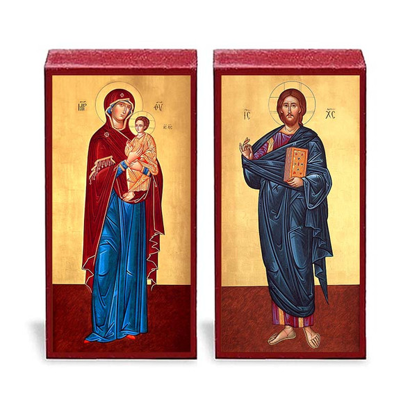 Archangel Gabriel standing against a gold background