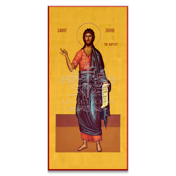 Byzantine icon of Saint John the Baptist depicting the Forerunner of Christ, handcrafted by Legacy Icons.