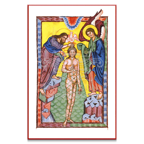 Beautiful Western icon of Theophany from the 10th century Bamberg Psalter.