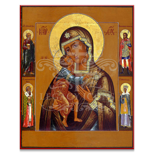 Theotokos "Tenderness" with Saints Icon - T137